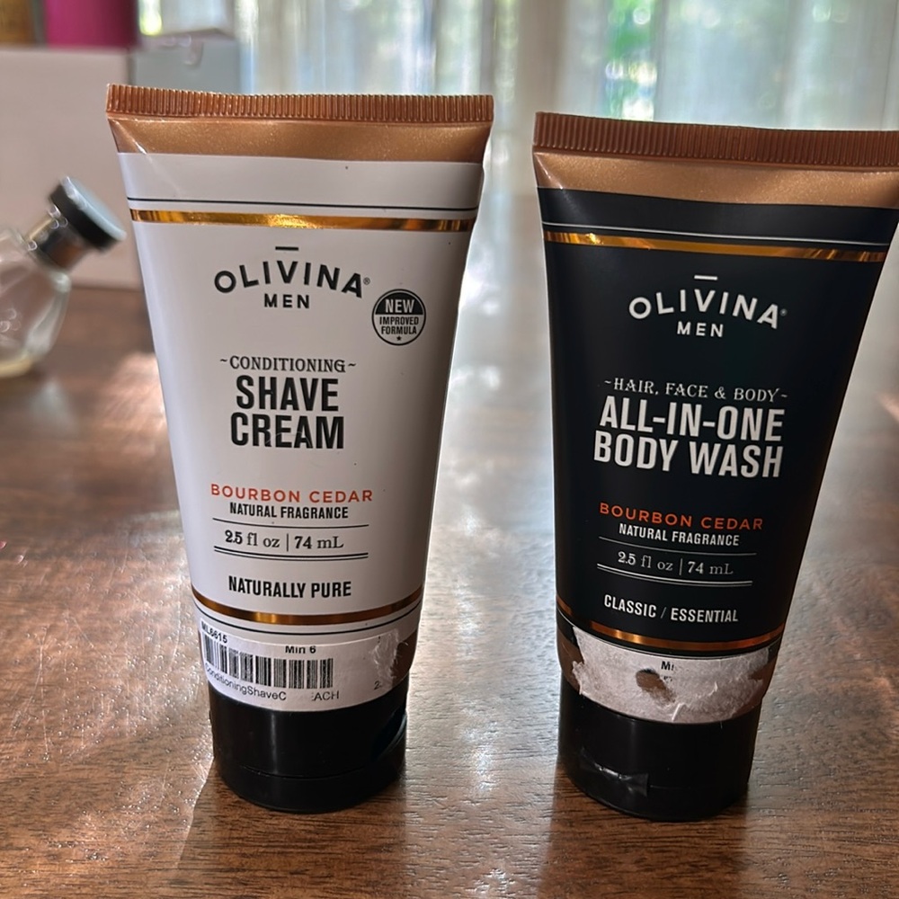 Olivina men natural fragrance 2 piece bundle conditioning shave cream& body wash